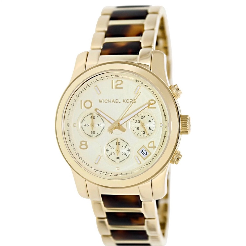 Michael Kors Chronograph Runway Tortoise Watch